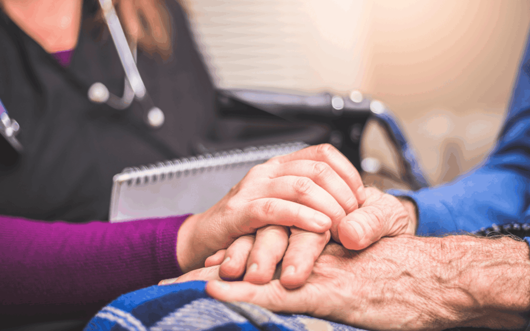 nurse holding someone's hands